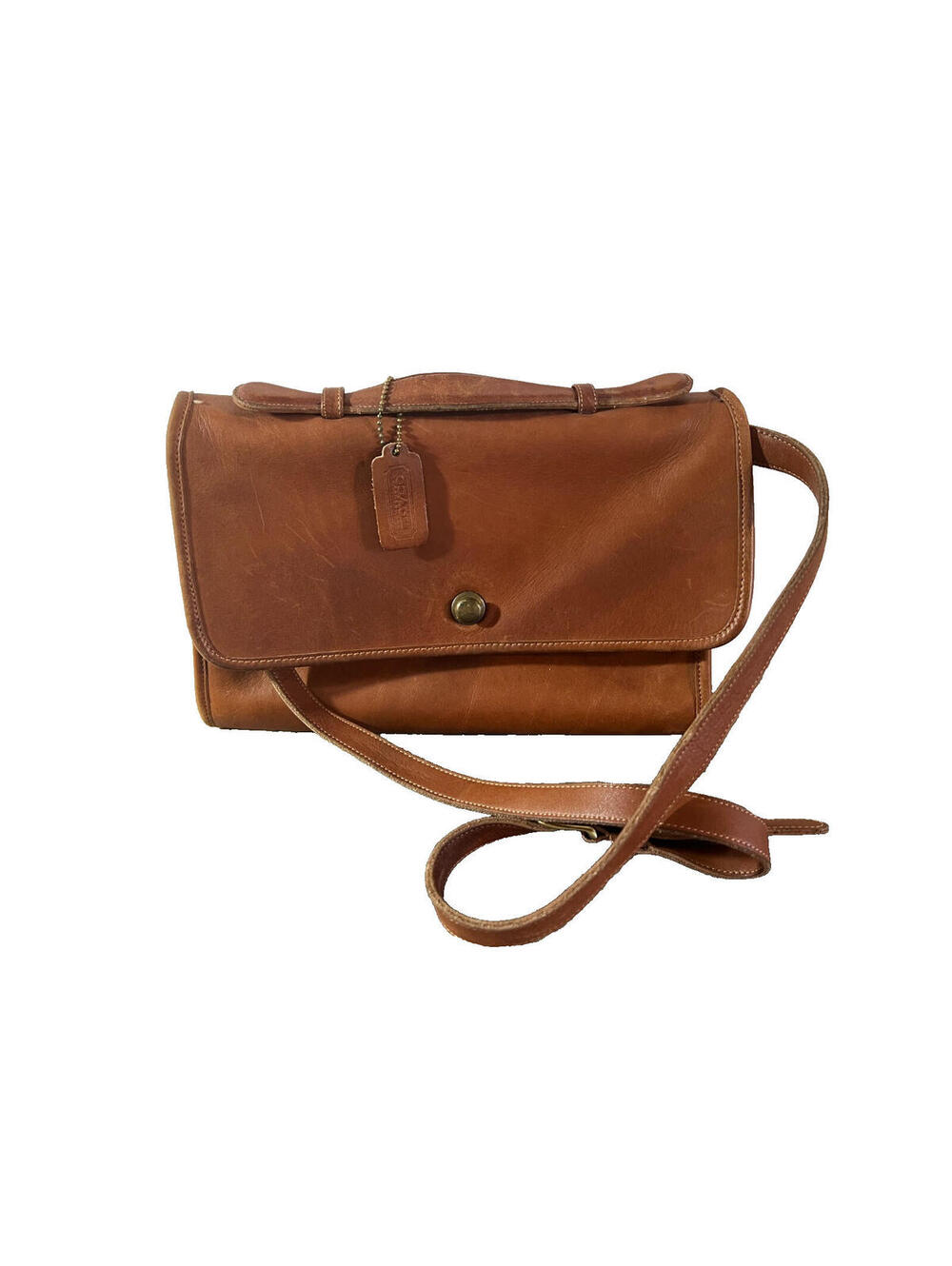 Vtg. Coach Avenue Bag Crossbody British Tan Handbag Leather
